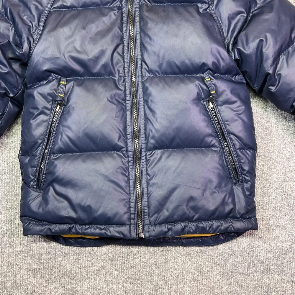 Gap Down Puffer Jacket Kids S (6-7) Blue Hooded Fleece Lined Winter Type G86